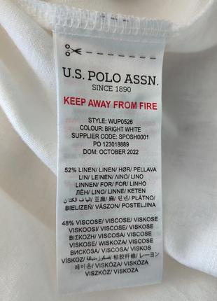 Рубашка удлиненная, оверсайз, us polo assn, лен, вискоза4 фото