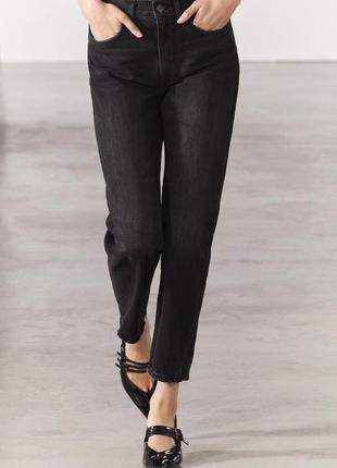 Zara джинсы прямые укороченные7 фото