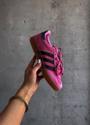 Жіночі замшеві кеди adidas gazelle pink purple5 фото