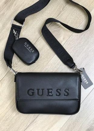 Сумка женская кросс-боди guess оригинал zimmerman logo crossbody гесс черная1 фото