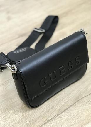 Сумка женская кросс-боди guess оригинал zimmerman logo crossbody гесс черная3 фото