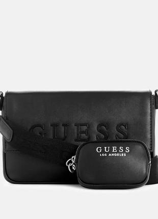 Сумка женская кросс-боди guess оригинал zimmerman logo crossbody гесс черная7 фото