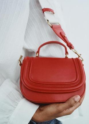 Новинка красная кроссбоди сумочка zara