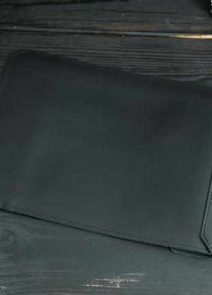 Кожаный чехол для macbook дизайн №21, натуральная кожа grand, цвет черный4 фото