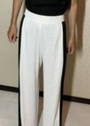 Штани білі з лампасами/штани великий розмір2 фото