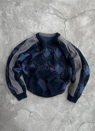 Vintage italian woolen sweater knitwear abstraction 90s