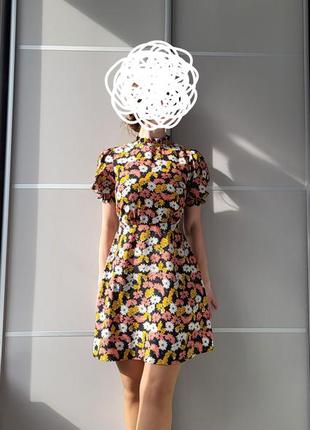 Літня коротка квіткова сукня3 фото