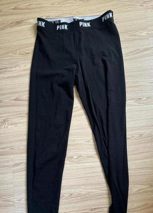 Женские лосины черные,pink victoria's secret