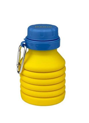 Пляшка для води складана magio mg-1043y 450 мл. колір: жовтий2 фото