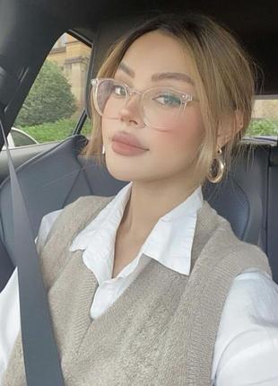 Мега крутые имиджевые очки в прозрачной оправе