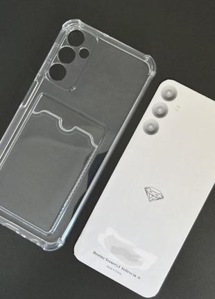 Прозрачный чехол с карманом для samsung a32 / чехол с карманом на самсунг а32
