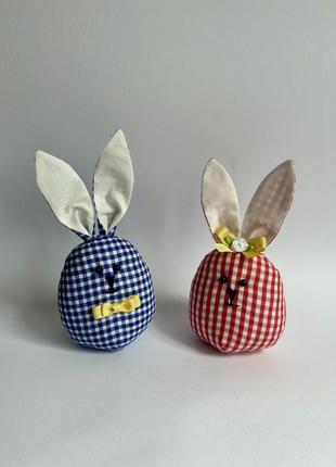 Пасхальні яйця-зайці текстильні hand made парочка