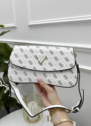 Женская сумка guess wdjb0 noelle багет белая
