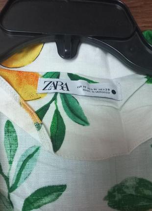 Zara "lara" lemon print mini shirt dress7 фото