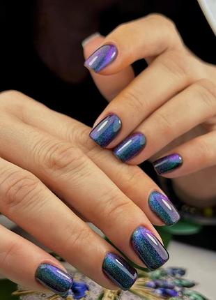 Гель лак котяче око 5d, зелене котяче око, лак для манікюру