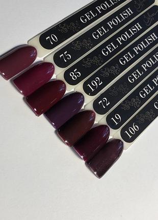 Сливовий, бургунді, бордовий, вишневий гель лак  гель лак
