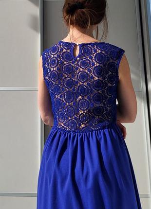 Синее платье с открытой спиной от zara6 фото
