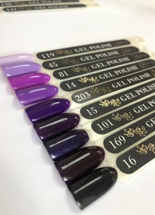 Сиреневый, фиолетовый, черничный гель лак