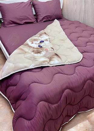 Постільна білизна з ковдрою, ковдра та постільна білизна, комплект, набір, одіяло,бордо, з...