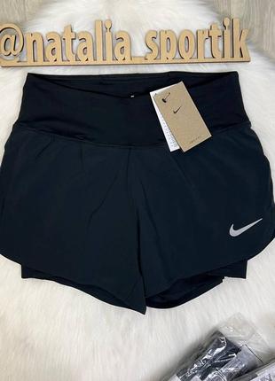 Спортивные шорты с высокой посадкой 2в1 от nike1 фото