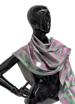 Женский шарф палантин fashion loft (100% шелк 170х70см)2 фото
