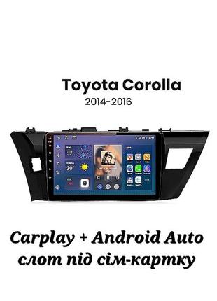 Магнитола android toyota corolla 2014-2016, 2/32, 8 ядер, carplay, слот под сим-карту + рамка!