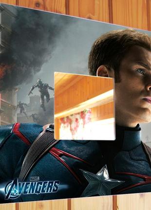 Декоративное зеркало "капитан америка. мстители. avengers. marvel" для фанатов марвел, украшение в с