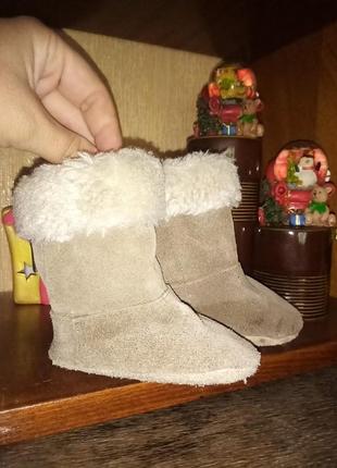 Замшевые сапоги на 9-12 месяцев