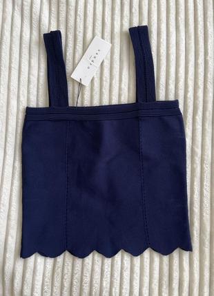 Sandro paris темно-синий топ микровки