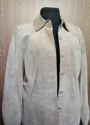 Кожаная куртка жакет рубашка из замшевой кожи от isaac mizrahi liz claiborne ☕ размер м5 фото