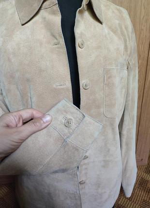 Шкіряна куртка жакет сорочка із замшевої шкіри від isaac mizrahi liz claiborne ☕ розмір м6 фото