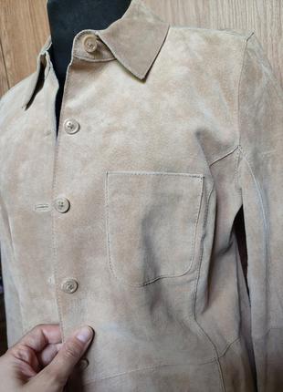 Кожаная куртка жакет рубашка из замшевой кожи от isaac mizrahi liz claiborne ☕ размер м7 фото