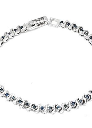 Серебряный браслет с натуральными сапфирами