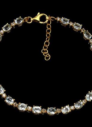 Срібний браслет з натуральними аквамаринами