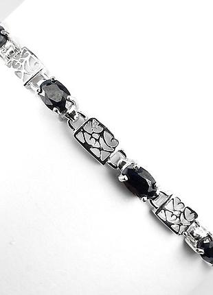 Серебряный браслет с натуральными сапфирами