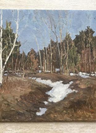 Картина маслом ссср 1950-60-е воробьев и. д. картон 35х25 см масло пейзаж №52 фото