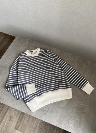 Світшот в смужку zara / свитшот в полоску