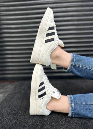 Женские кроссовки adidas campus x bad bunny white black7 фото