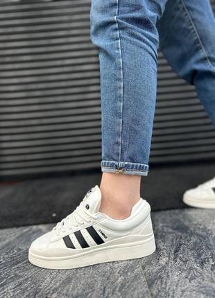 Женские кроссовки adidas campus x bad bunny white black6 фото