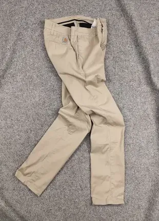 Мужские брюки carhartt wip sid pants оригинал бежевые классические зауженные чинос