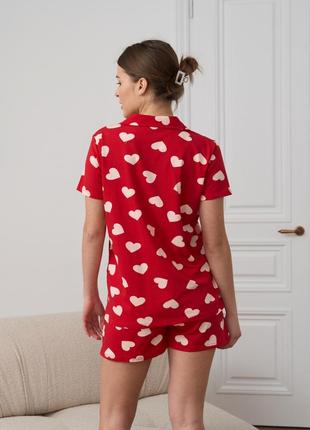 Жіноча піжама: сорочка і шорти в сердечко 602148 фото