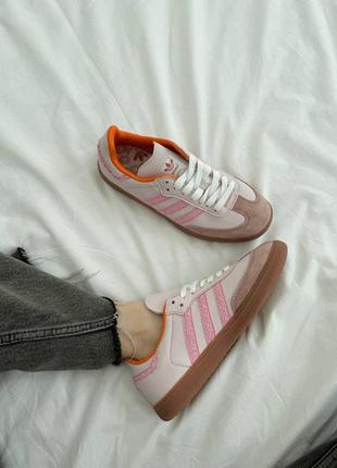 Жіночі кросівки рожеві adidas samba9 фото