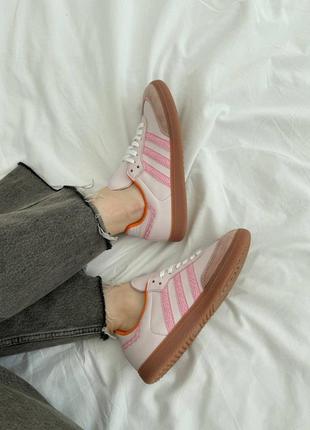 Жіночі кросівки рожеві adidas samba7 фото