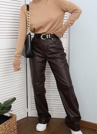 Брюки штаны из экокожи h&m