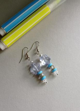 Серьги с бусинами-цветками