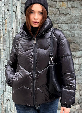 Куртка женская черная еврозима код п935