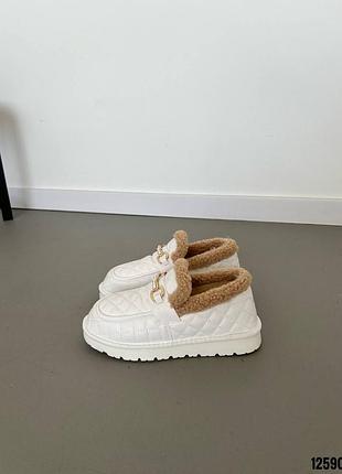 Лоферы зимние из натуральной кожи