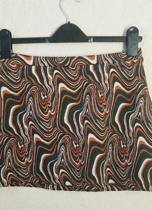 Стильня мініспідниця зара в розводах жакард zara l