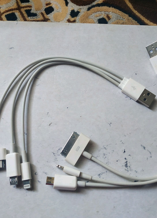 Шнур usb+microusb, lightening, samsung tab.новий.