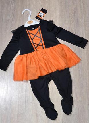 Человечек f&f 3-6 мес. 68 halloween слип с фатиновой юбкой хелловин хеловин хэлловин хэловин хеллоуин хелоуин хэллоуин хэлоуин хеллоувин костюм